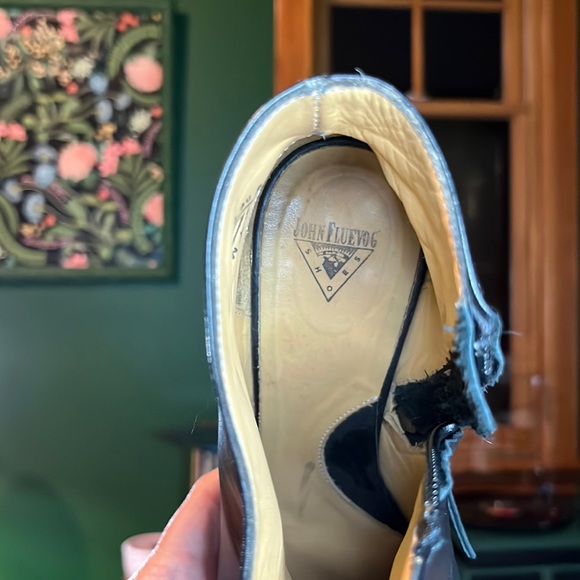 Black booties with head turning heels. John Fluevog size 9.5 butter soft leather - Picture 7 of 8